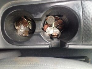 remove change from cupholders and other areas