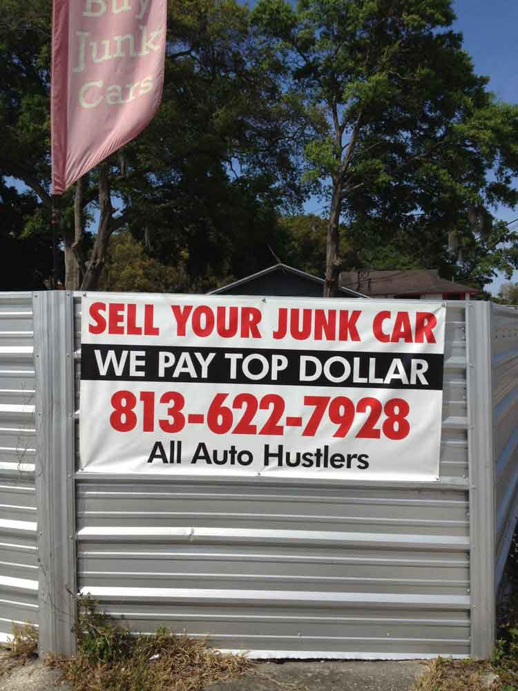 Junk Car Sign in Tampa