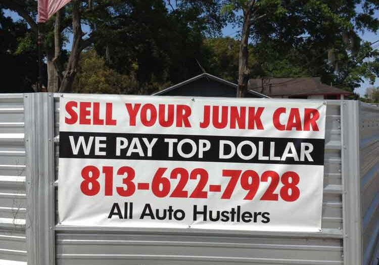 Junk Car Sign in Tampa